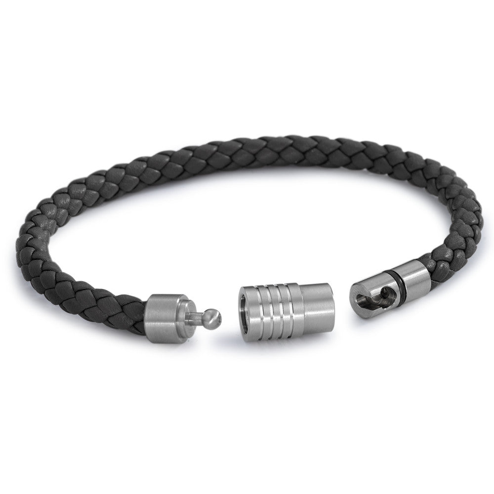 Bracelet Acier inoxydable, Cuir 23 cm Ø6.5 mm