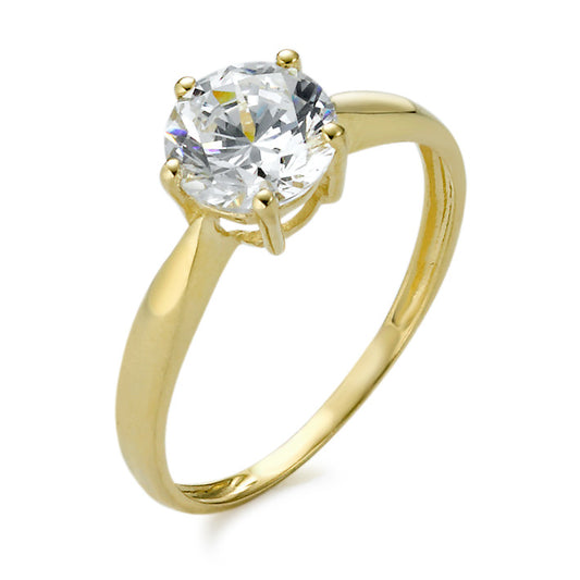 Bague or 375 avec zirconia