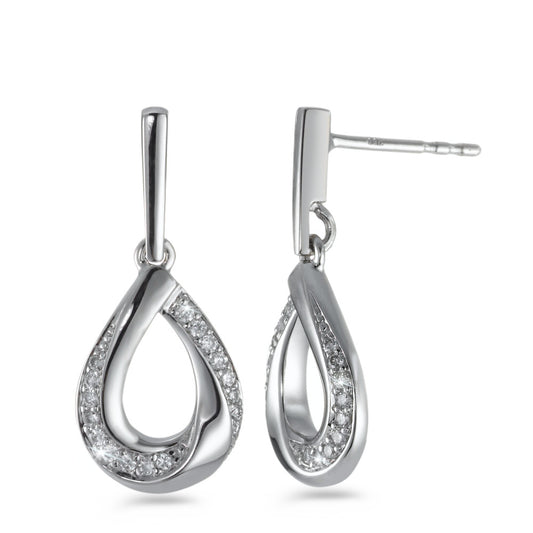 Pendant d'oreilles Or blanc 18K Diamant blanc, 0.16 ct, 34 Pierres, brillant, w-si
