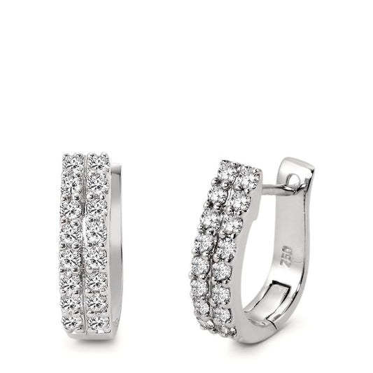 Créoles à charnières Or blanc 18K Diamant 0.57 ct, 32 Pierres, w-si