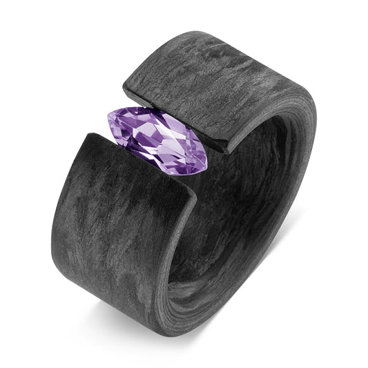 Bague Carbone Améthyste violet