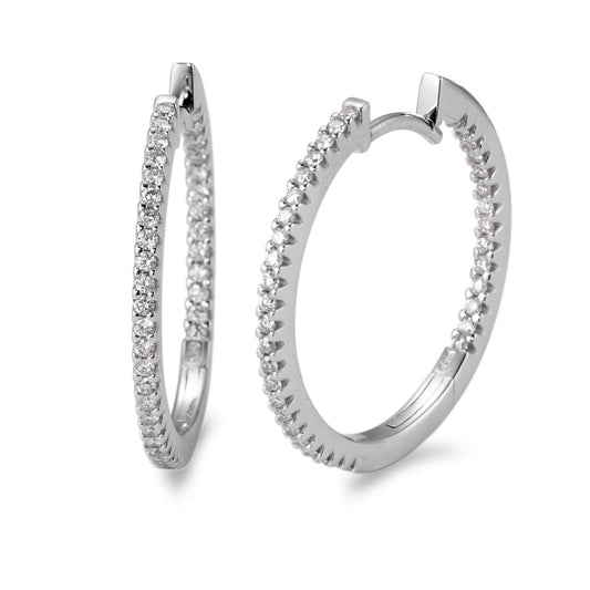 Créoles à charnières Or blanc 18K Diamant blanc, 0.50 ct, 74 Pierres, brillant, w-si