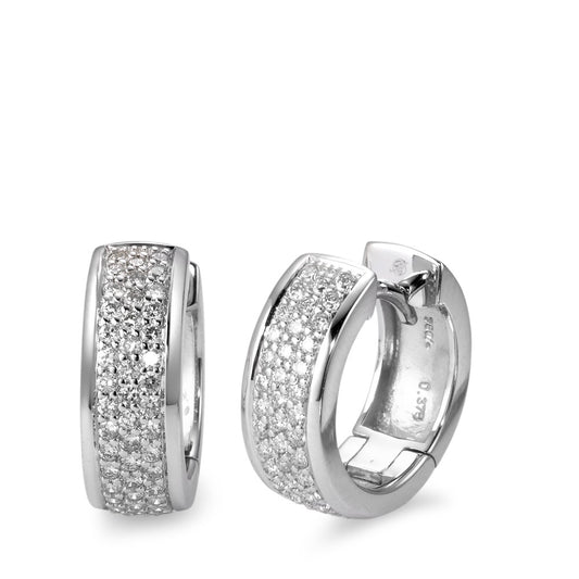 Créoles à charnières Or blanc 18K Diamant blanc, 0.75 ct, 94 Pierres, brillant, w-si