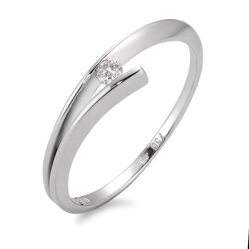 Bague Or blanc 18K Diamant blanc, 0.05 ct, brillant, w-si