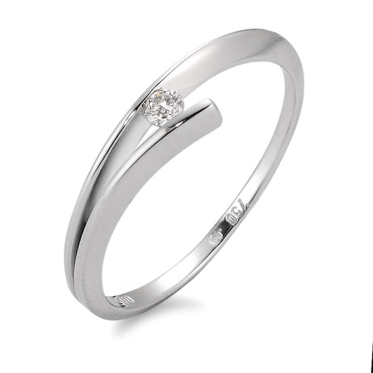 Bague Or blanc 18K Diamant blanc, 0.05 ct, brillant, w-si