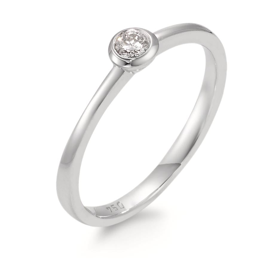 Bague Or blanc 18K Diamant blanc, 0.10 ct, brillant, w-si