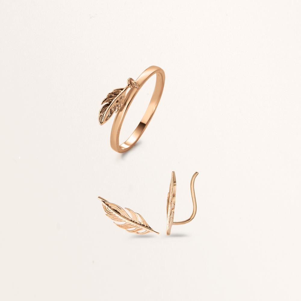 Boucle d'oreille glissante Bronze Plaqué or