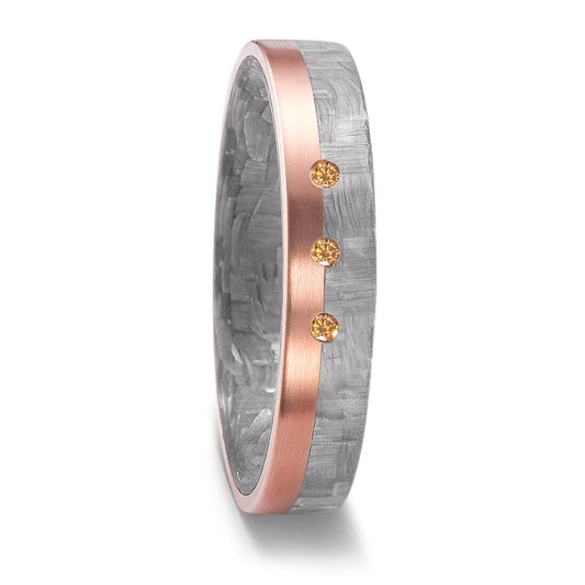 Alliance Carbone, Or rouge 18K Diamant cognac, 0.03 ct, 3 Pierres