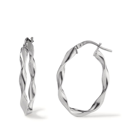 Créoles Or blanc 14K