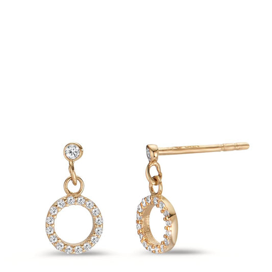Pendant d'oreilles Or jaune 14K Zircone Ø6 mm