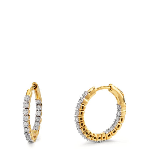 Créoles à charnières Or jaune 18K Diamant 0.50 ct, 36 Pierres, w-si