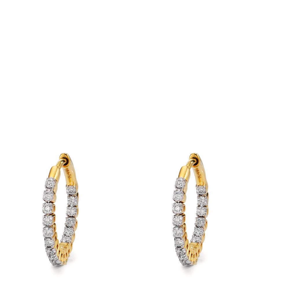 Créoles à charnières Or jaune 18K Diamant 0.50 ct, 36 Pierres, w-si