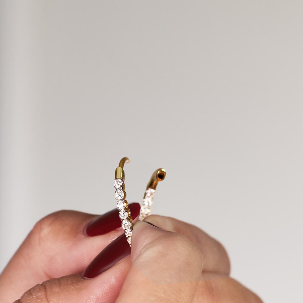 Créoles à charnières Or jaune 18K Diamant 0.50 ct, 36 Pierres, w-si