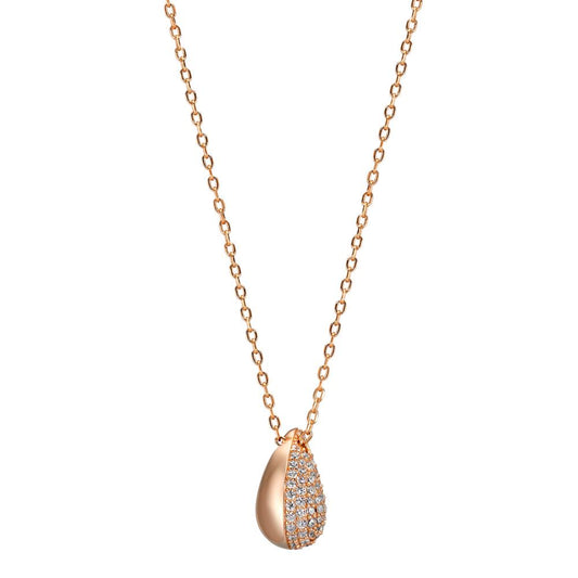 Collier Argent Zircone rosé Plaqué or 40-45 cm