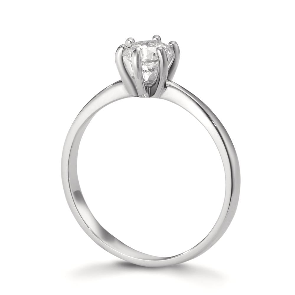 Bague solitaire Or blanc 18K Cultivé en laboratoire de diamant 0.50 ct, w-si