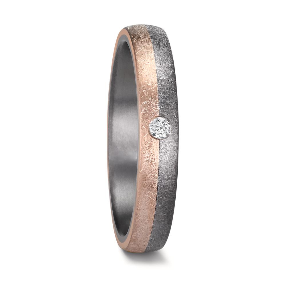 Alliance Tantale 999, Or rose 14K Diamant 0.04 ct, w-si