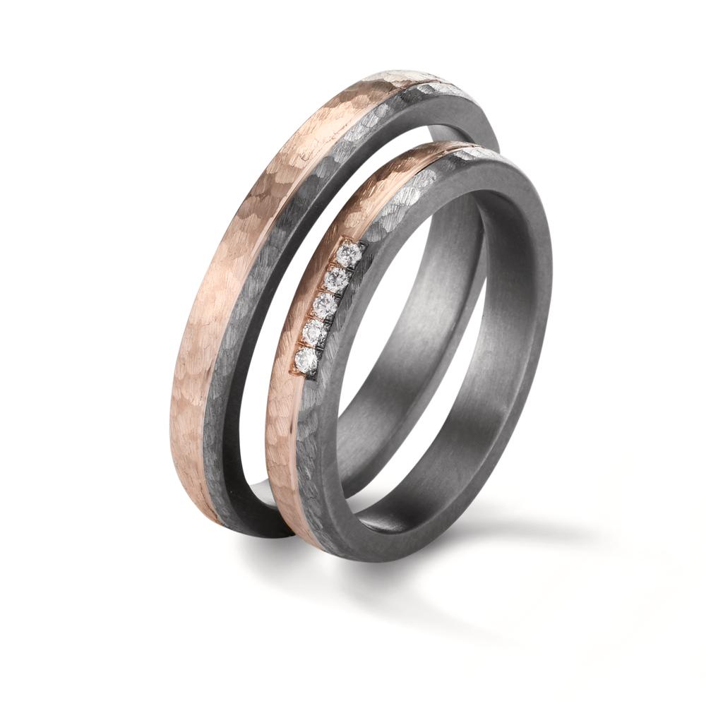 Alliance Tantale 999, Or rose 14K Diamant 0.035 ct, w-si