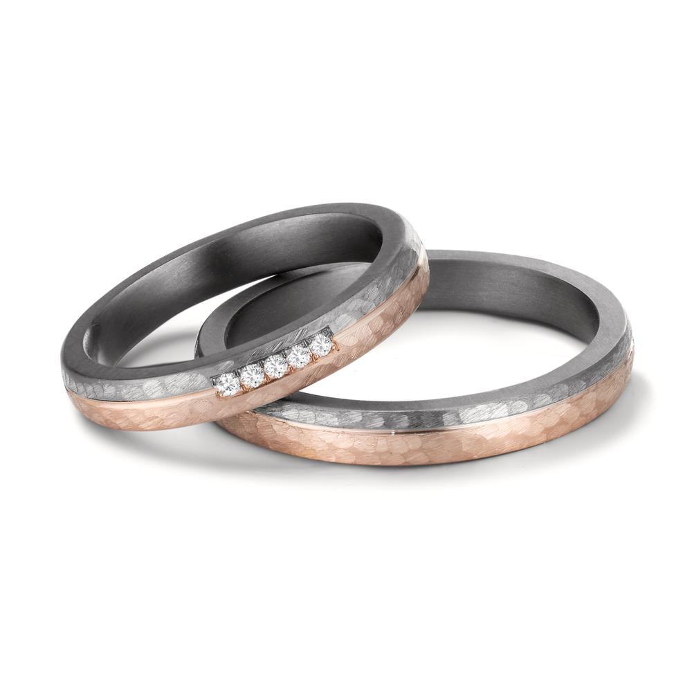 Alliance Tantale 999, Or rose 14K Diamant 0.035 ct, w-si
