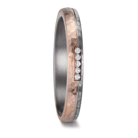 Alliance Tantale 999, Or rose 14K Diamant 0.035 ct, w-si
