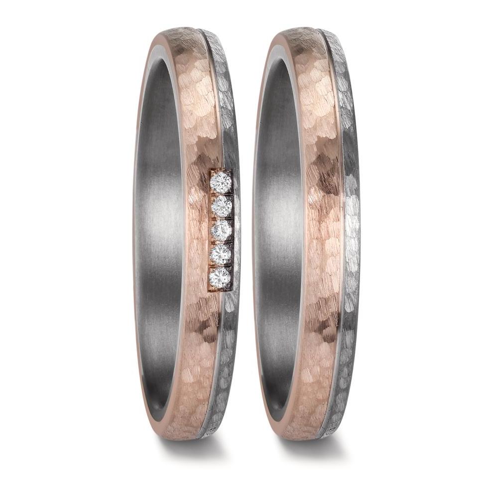 Alliance Tantale 999, Or rose 14K Diamant 0.035 ct, w-si