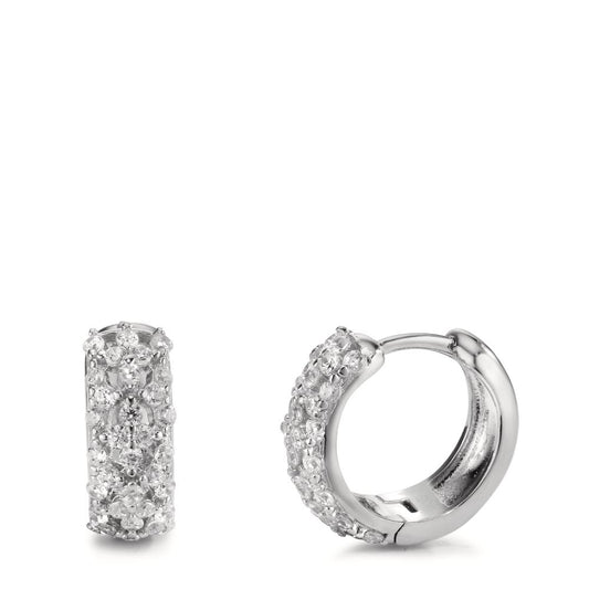 Créoles à charnières Argent Zircone Rhodié