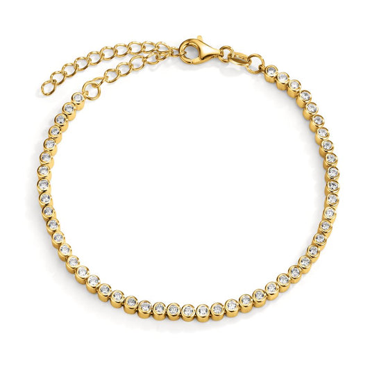 Bracelet Argent Zircone Plaqué or 16-19 cm