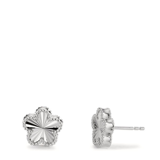 Clous d'oreilles Argent Rhodié Fleur Ø10 mm