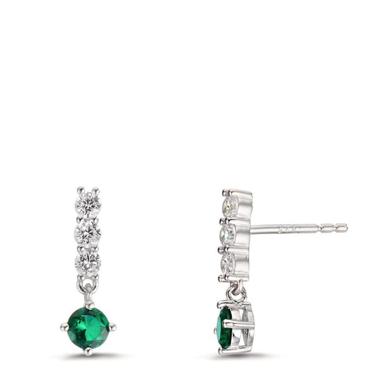 Boucles d'oreilles argent zircone 8 pierres rhodiées