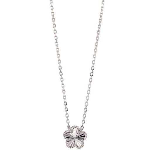 Collier Argent Rhodié Fleur 40-45 cm