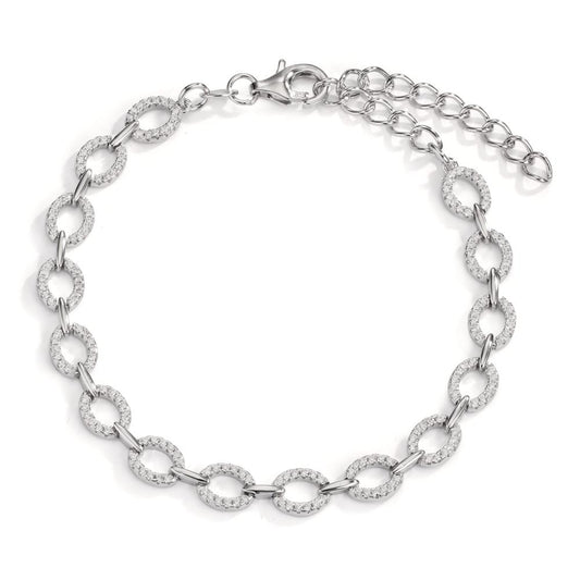 Bracelet Argent Zircone Rhodié 16-19 cm
