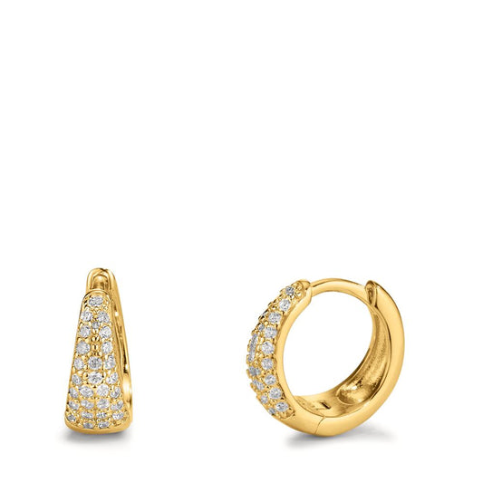 Créoles à charnières Argent Zircone jaune Plaqué or