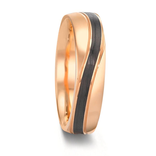 Alliance Or rose 14K, Carbone