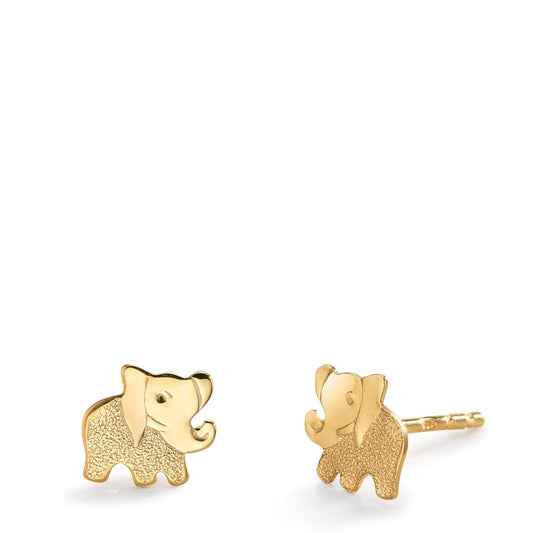 Clous d'oreilles Or jaune 9K Éléphant