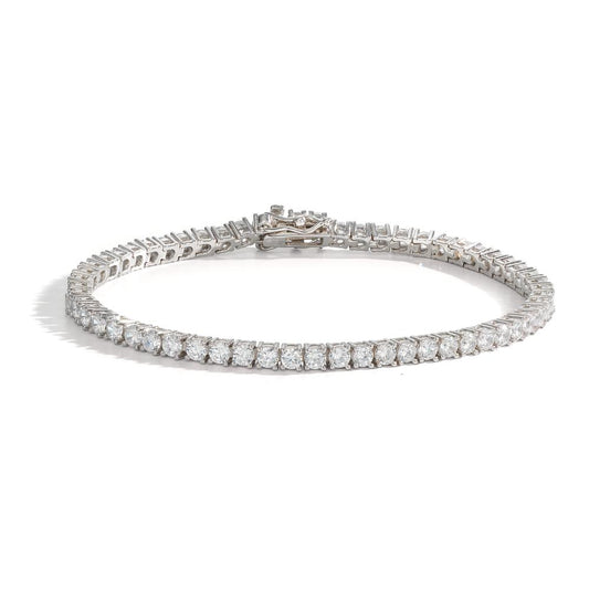 Bracelet Argent Zircone Rhodié 19 cm