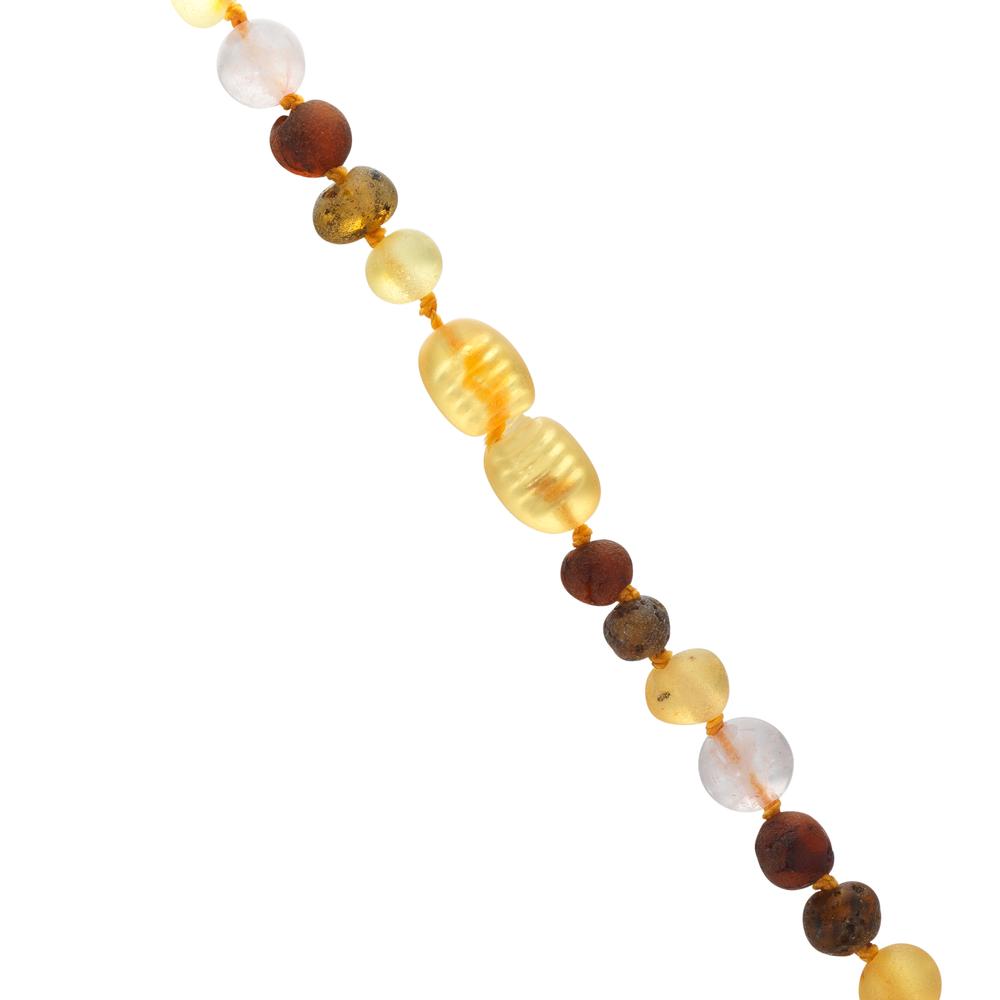 Collier Ambre Quartz rose 34 cm Ø6.5 mm