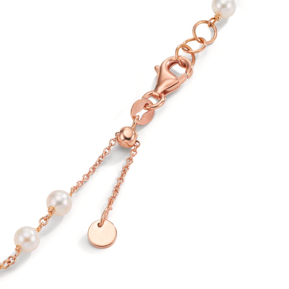 Bracelet Or rouge 18K perle d'eau douce, 18 Perles, 3.5 mm 16.5-18.5 cm