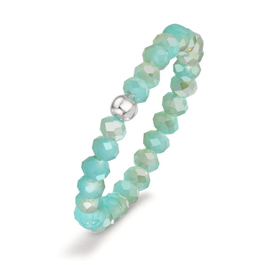 Bague Acier inoxydable Cristal turquoise, 3 mm