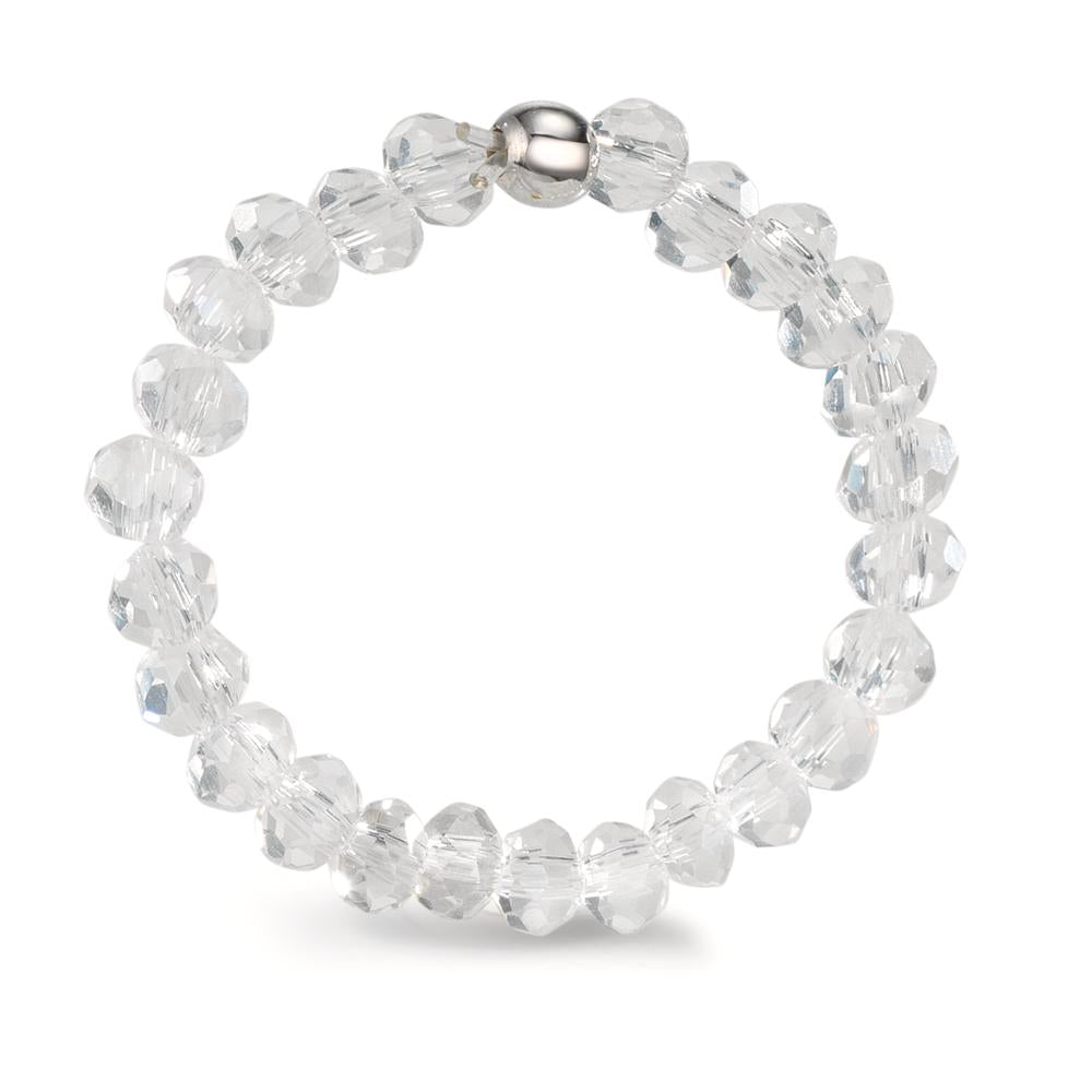 Bague Acier inoxydable Cristal blanc, 3 mm