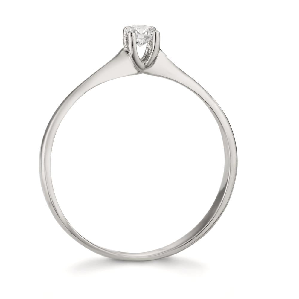 Bague solitaire Or blanc 18K Diamant 0.09 ct, w-si
