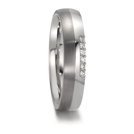 Alliance Acier inoxydable, Titane Diamant 0.09 ct, 5 Pierres, w-si