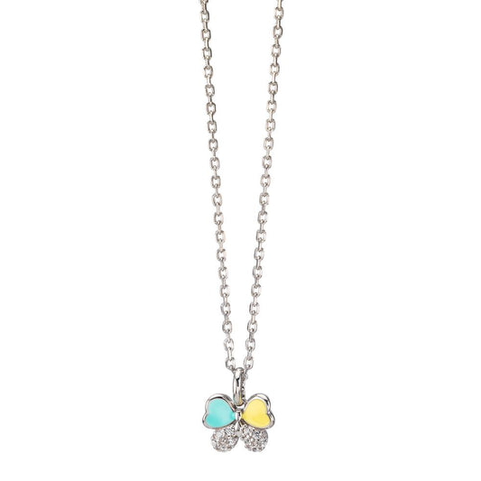 Chaînette avec pendentif Argent Zircone 10 Pierres Rhodié Papillon 36-38 cm