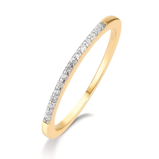 Bague d'éternité Or jaune 9K Zircone 15 Pierres