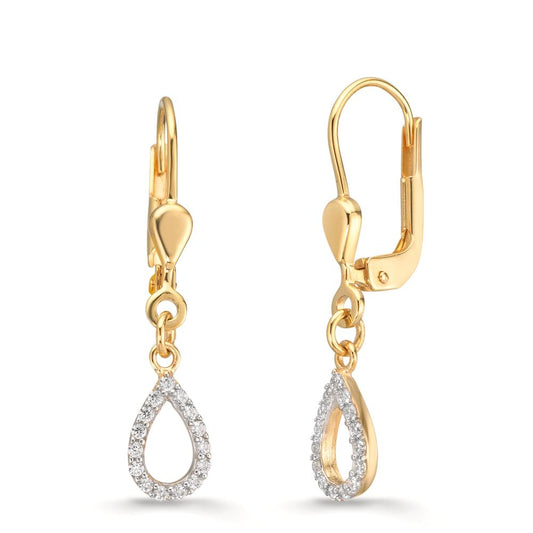 Pendant d'oreilles Or jaune 9K Zircone