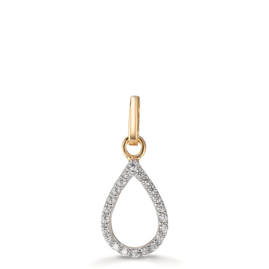Pendentif Or jaune 9K Zircone