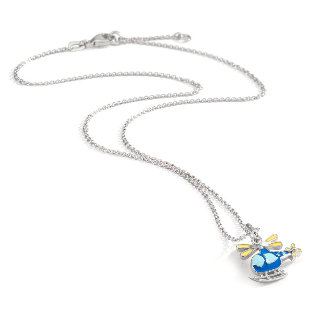 Chaînette avec pendentif Argent Rhodié Hélicoptère 38-40 cm