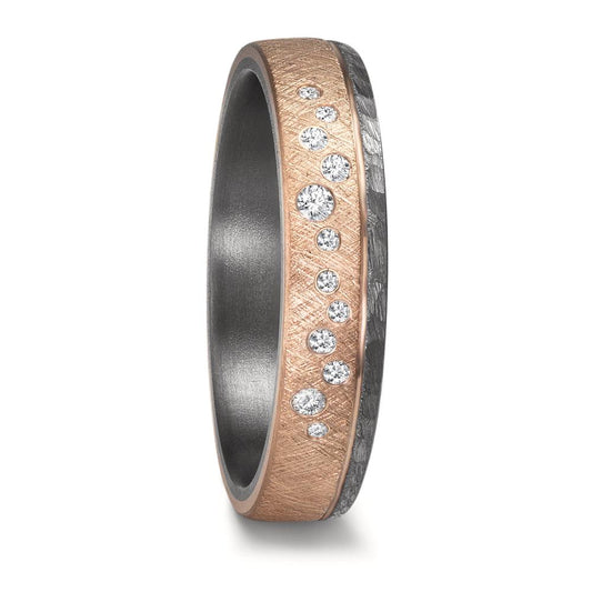 Alliance Tantale 999, Or rose 14K Diamant 0.105 ct, 12 Pierres, w-si