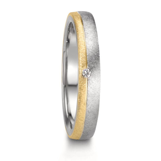Alliance Acier inoxydable, Or jaune 9K Diamant 0.015 ct, w-si
