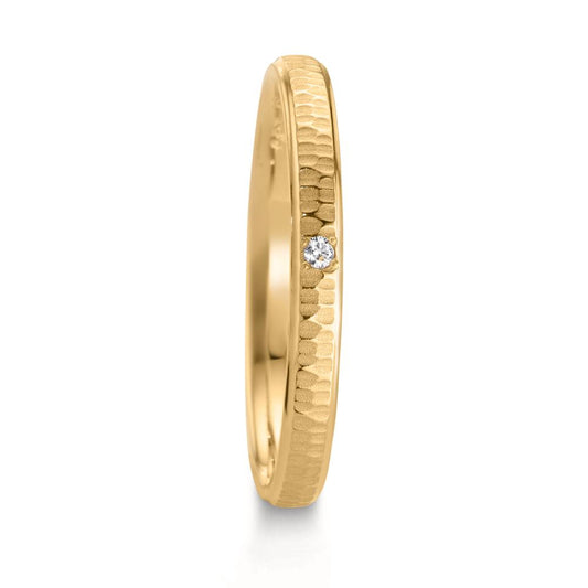 Alliance Or jaune 18K Diamant 0.04 ct, w-si