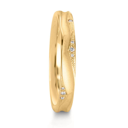 Alliance Or jaune 18K Diamant 0.033 ct, 12 Pierres, w-vsi