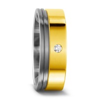 Fingerring Titan, 750/18 K Gelbgold Diamant 0.03 ct, w-si-541177